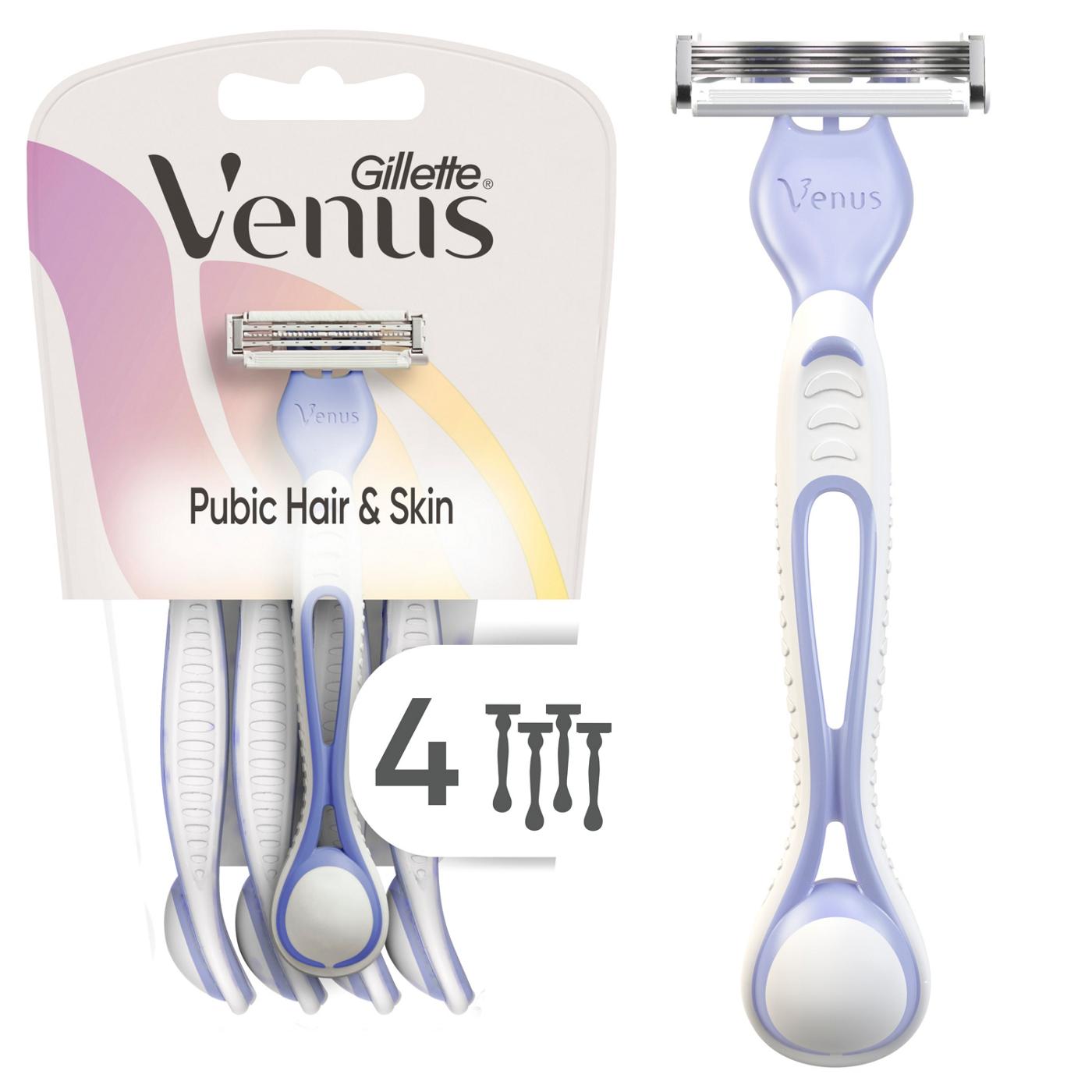 Gillette Venus Pubic Hair And Skin Disposable Razors 4 Count