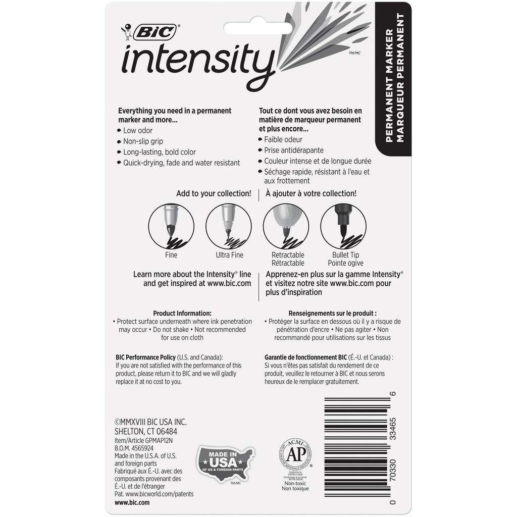 BiC Intensity Fine Point Permanent Markers - Assorted, 8 count