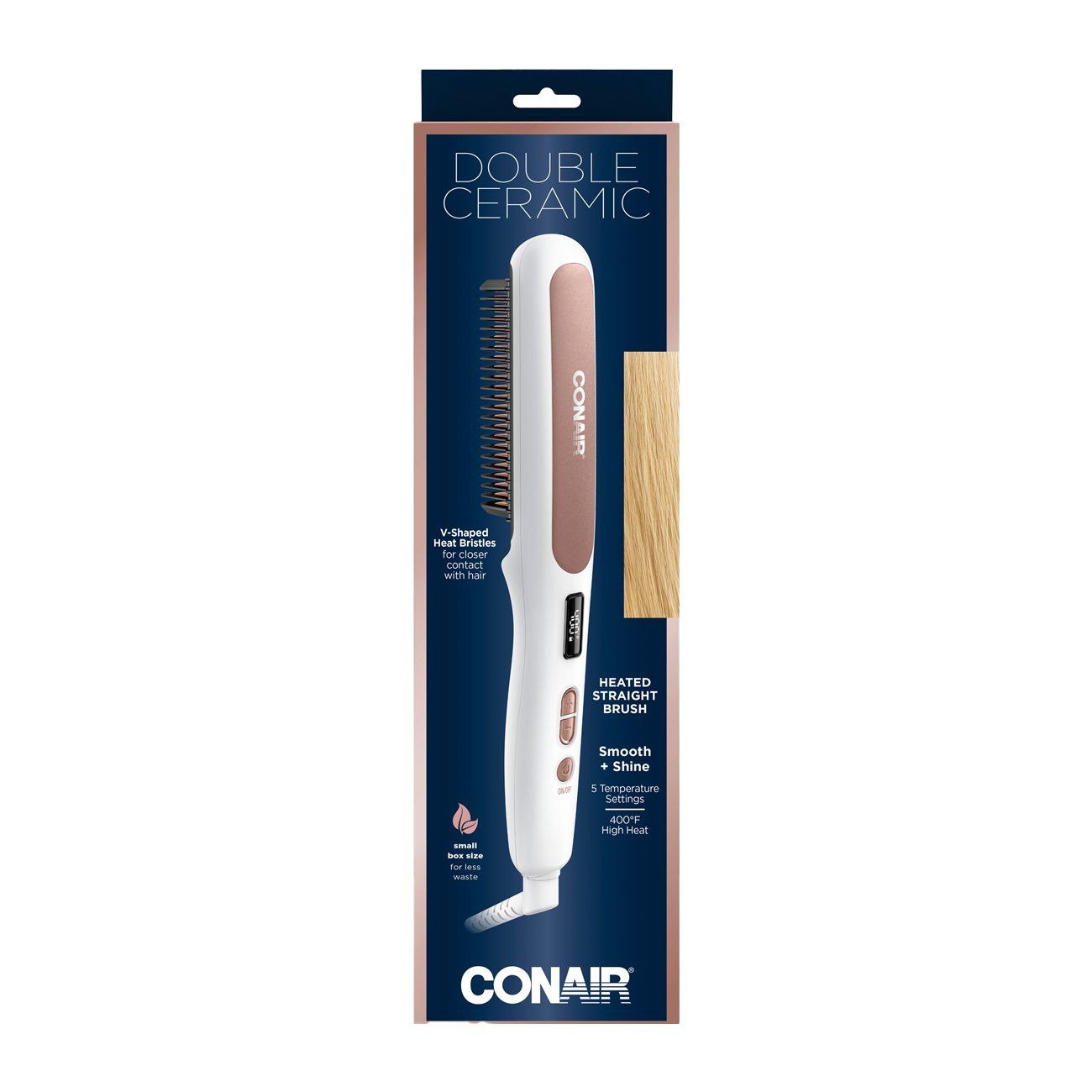 CONAIR Double Ceramic Heated Straightening Brush - White