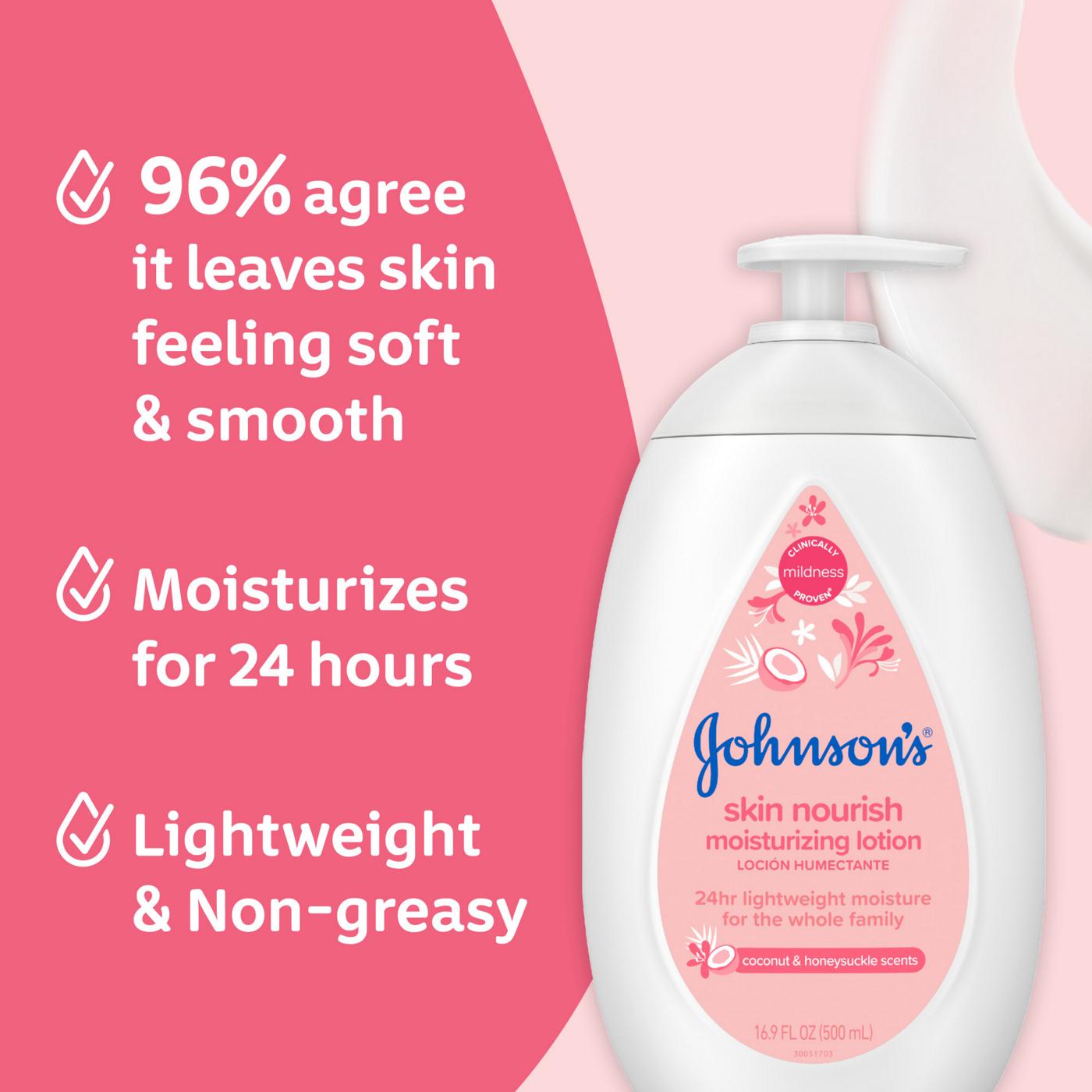Johnsons Skin Nourish Lotion Coconut + Honeysuckle 16.9oz