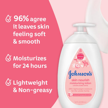 Johnsons Skin Nourish Lotion Coconut + Honeysuckle 16.9oz
