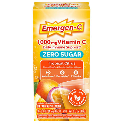 EMERGEN-C ZERO SUGAR TROP PWD 18X0.16OZ