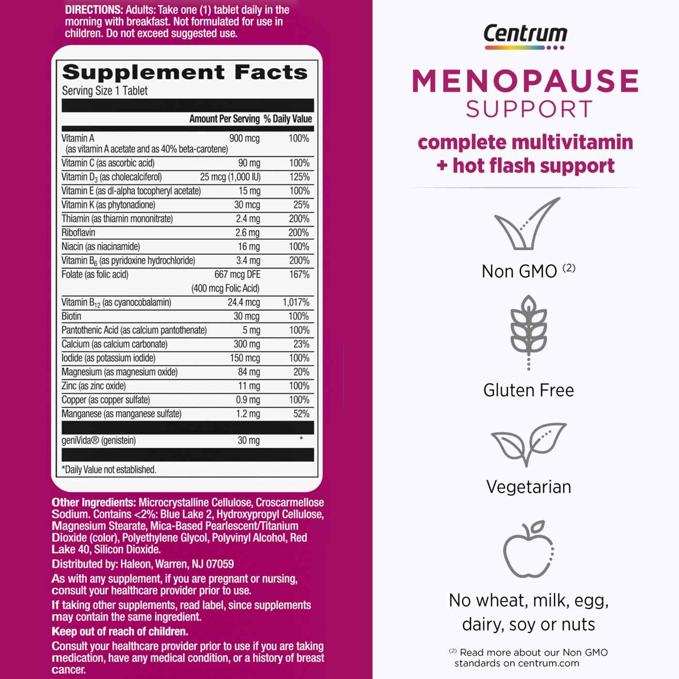 CENTRUM MENOPAUSE SPPT+MULT VIT TAB 30CT