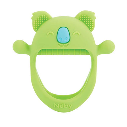 Nuby Natural Silicone & Wood Teething Ring - Gray