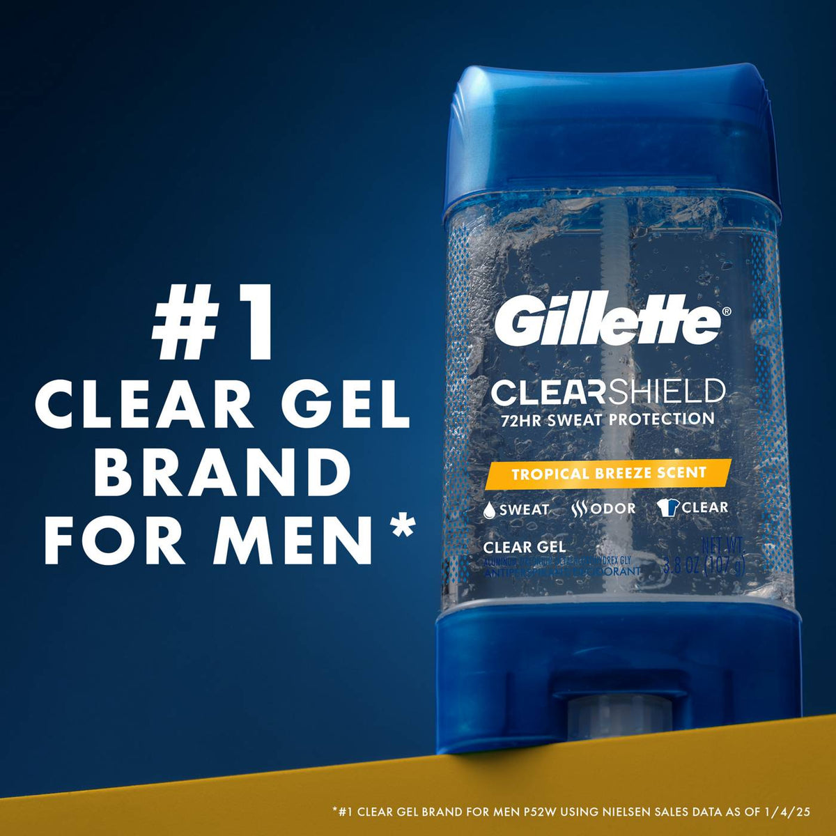 Gillette Deodorant Clearshield Gel Tropical Breeze 3.8oz