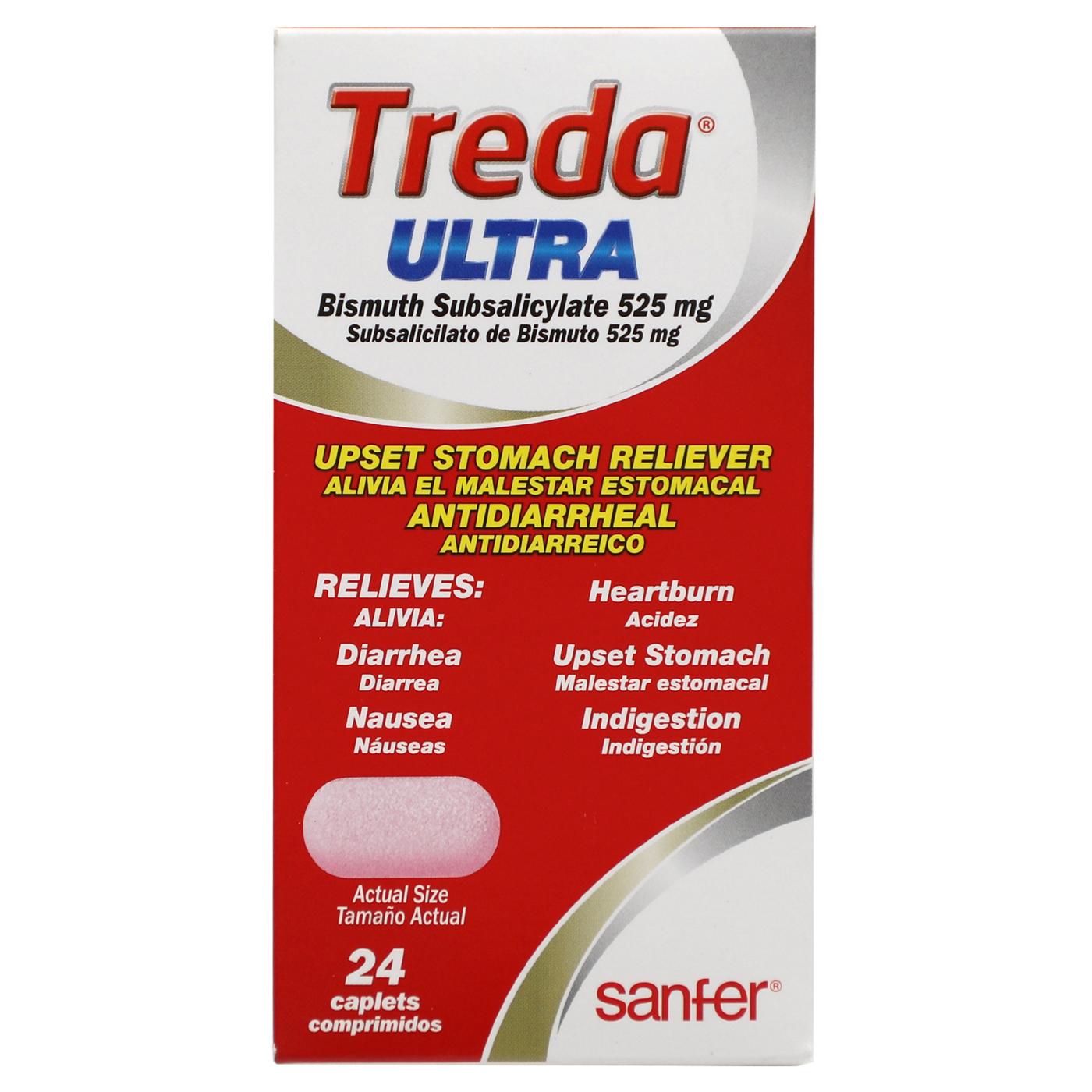 Sanfer Treda Ultra Stomach Relief Tablets, 24 Count