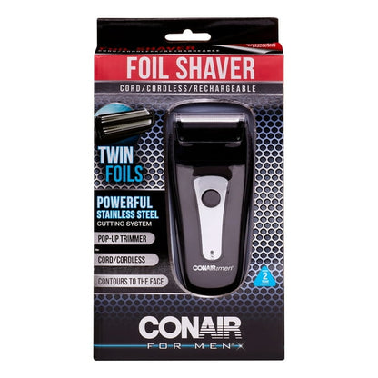 CONAIR Twin Foil Body and Facial Hair Shaver for Women - Pink & White