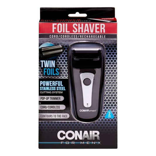 CONAIR Twin Foil Body and Facial Hair Shaver for Women - Pink & White