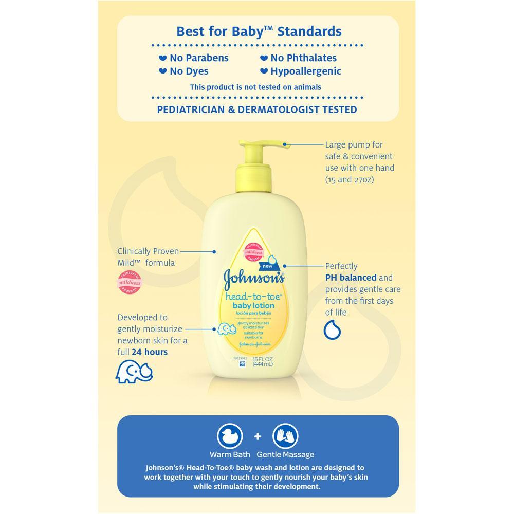 JOHNSONS BABY HD/TOE LT 16.9OZ