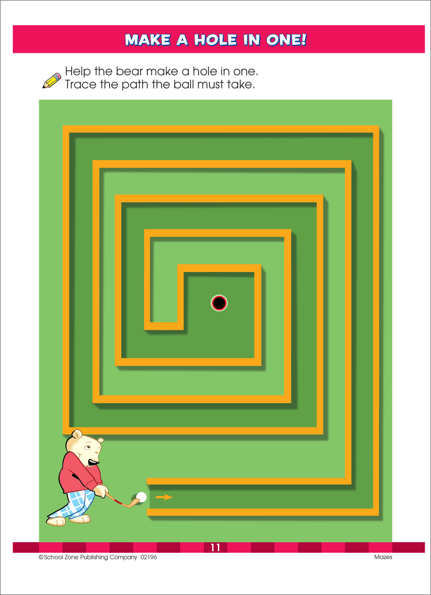 School Zone Mazes Preschool Workbook
