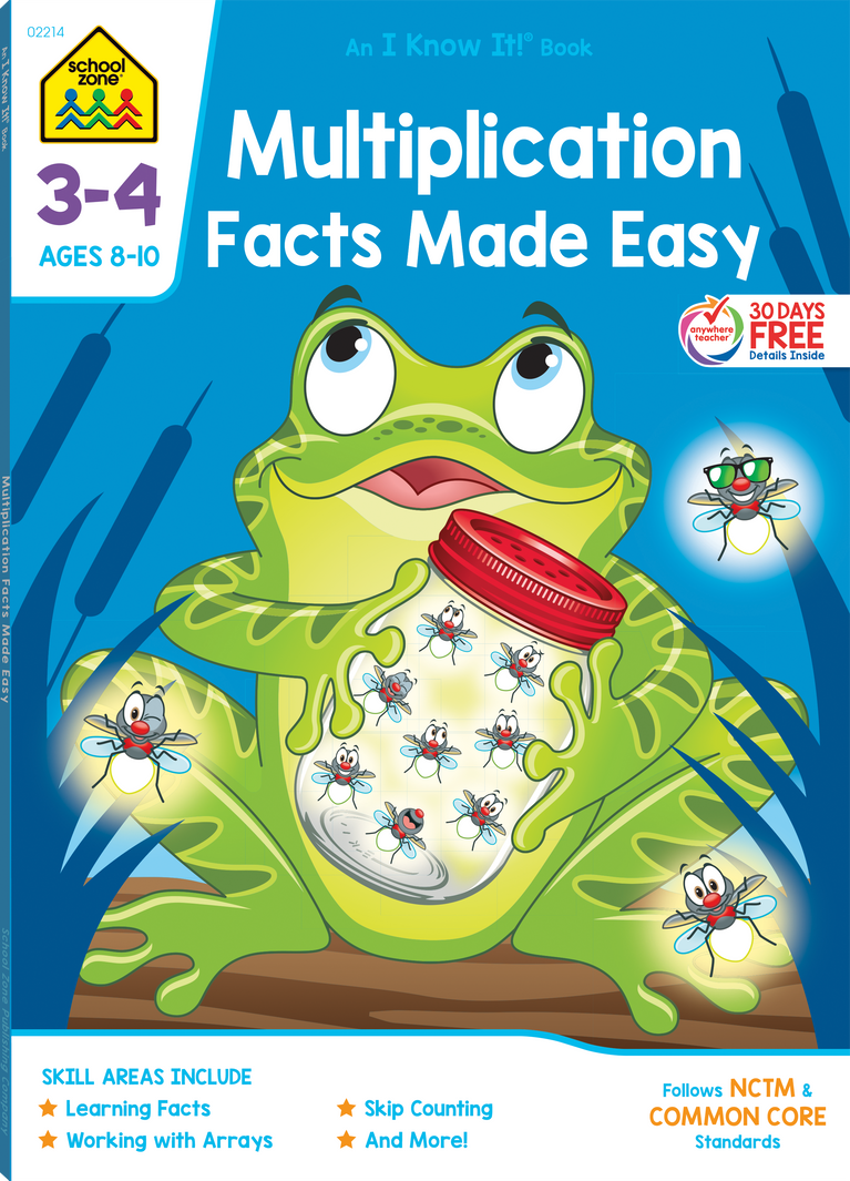 School Zone Multiplication Facts Made Easy Grades 3-4 Workbook