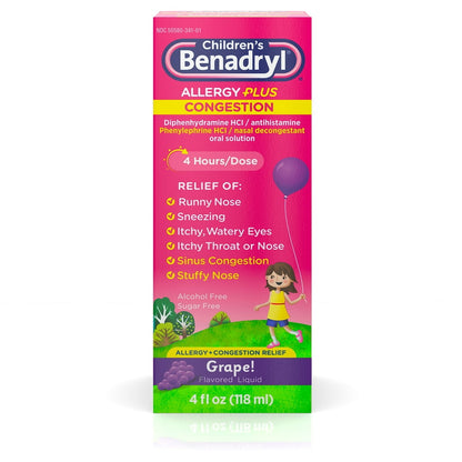 BENADRYL-D CHD AL/SN LQ 118ML GRP