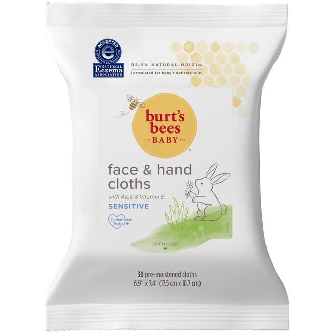 Burts Bees Baby Face & Hand Cloths Sensitive 30 Count(3in)