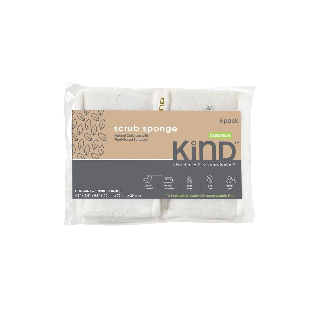 Casabella Kind Plant Based Scrubber Sponge, 3 count