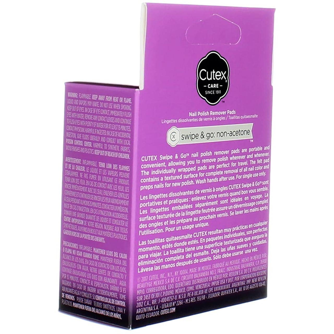 CUTEX SWIPE & GO REMOVER PADS 10CT