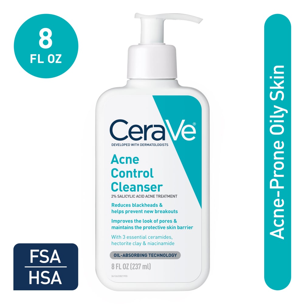 CeraVe Acne Control Facial Cleanser for Oily Skin, 12 oz
