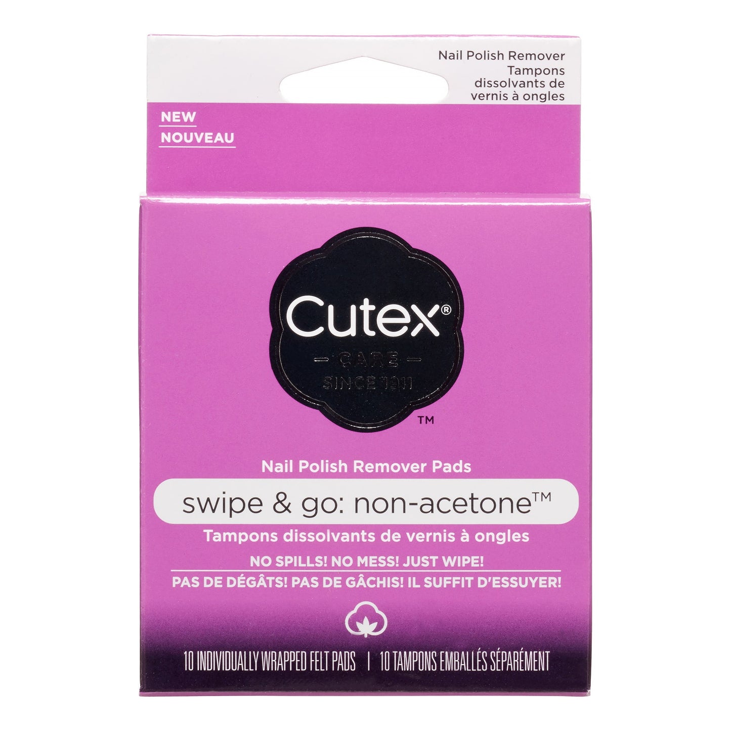 CUTEX SWIPE & GO REMOVER PADS 10CT