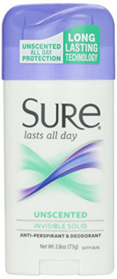 Sure Deodorant 2.6oz Invisible Solid Unscented