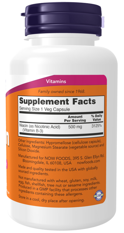 GNP NIACIN FL FREE 500 MG CAP 100