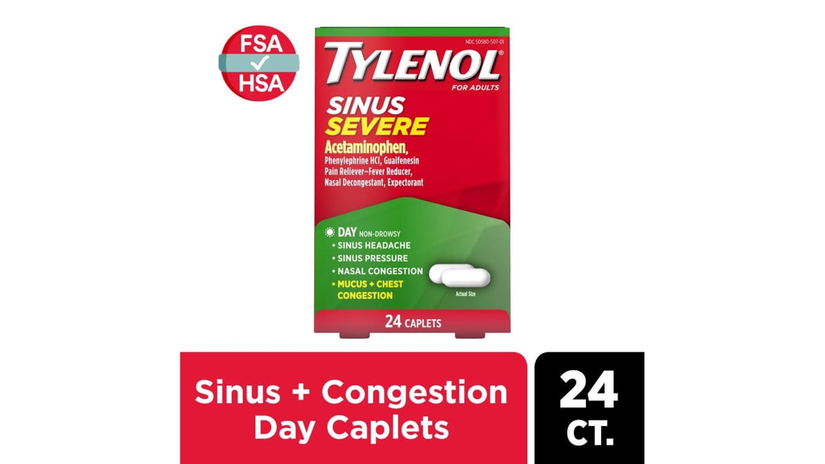 TYLENOL SINUS SEVERE DAY CAPLET 24CT