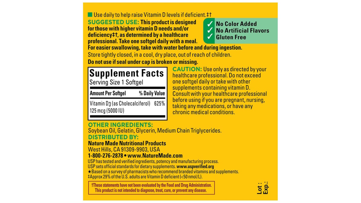 NM VITAMIN D3 ES GC125MCG 180 SFG