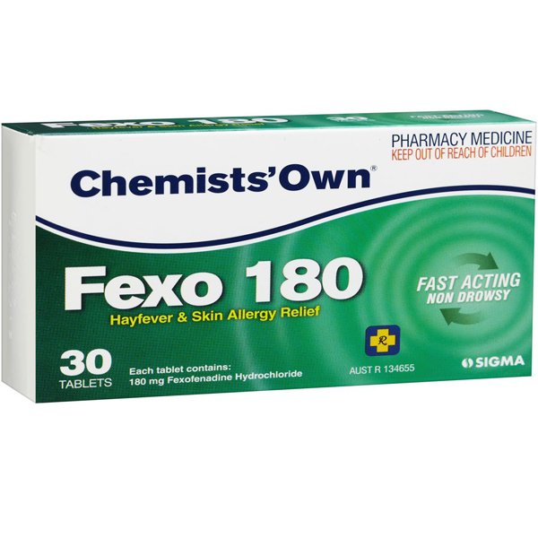 FEXOFENADINE TB 180MG 30 A/R 24H