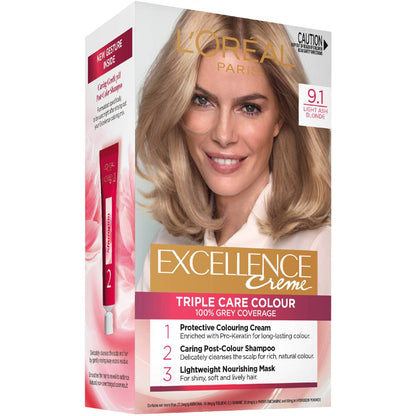 Loreal Excel Creme Color #9.1 Light Ash Blonde 1.74oz