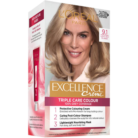Loreal Excel Creme Color #9.1 Light Ash Blonde 1.74oz