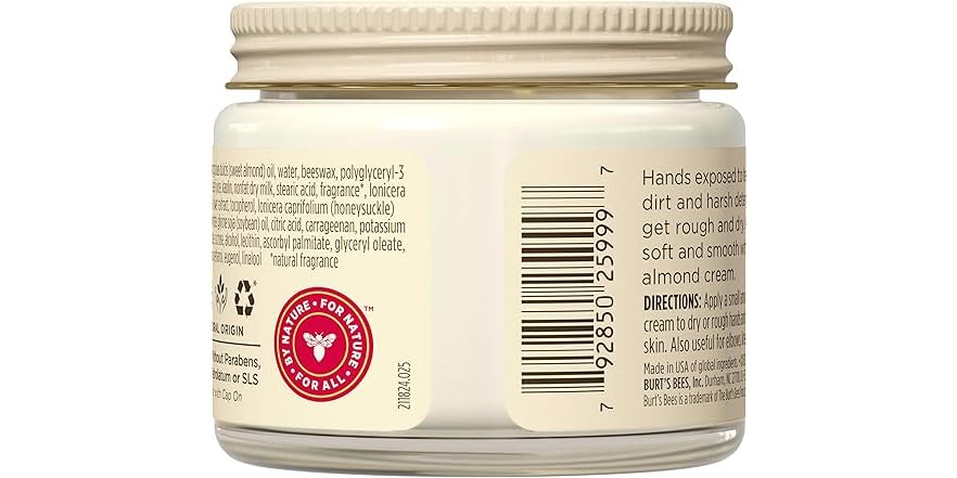Burt's Bees Almond & Milk Hand Cream, 2 oz
