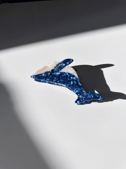 CLAW CLIP WATERCOLOR LRG BLUE