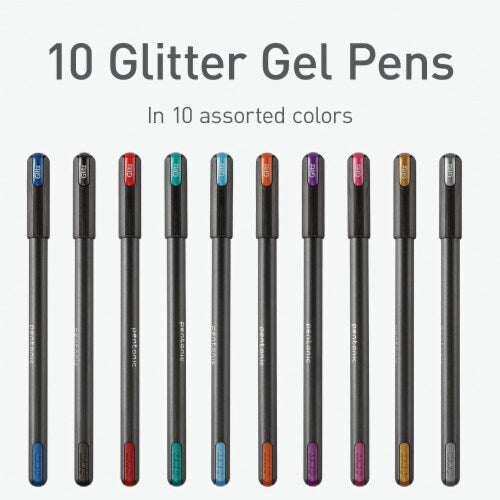 Pentonic Glitter Gel Pens - Assorted, 10 Count
