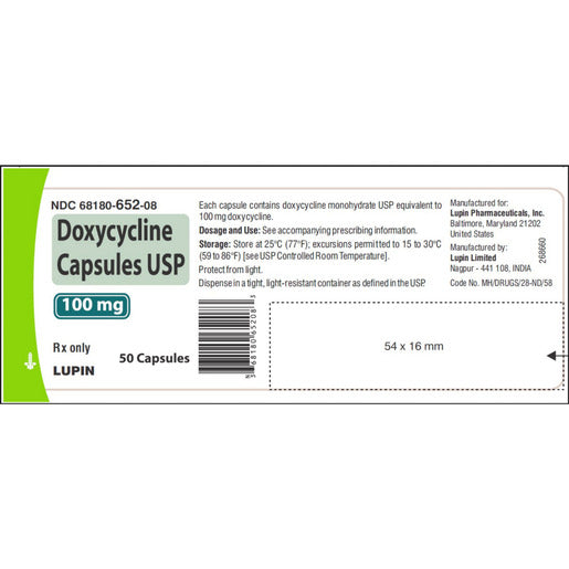DOXYCYCLINE HYCL TB 100MG 50