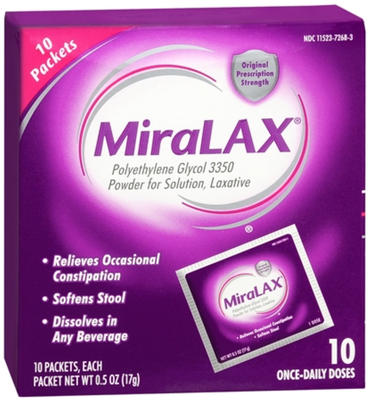 MIRALAX SINGLE DOSE PACKET POWDER 20CT