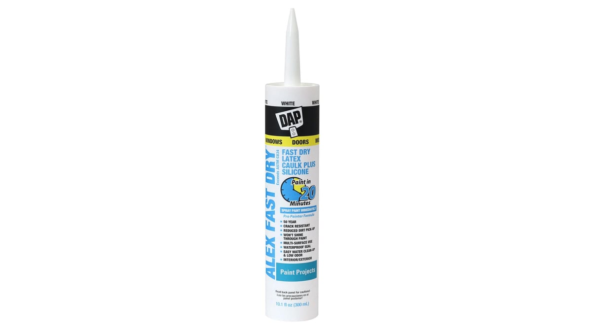 DAP Alex Fast Dry Acrylic Latex Plus Silicone Caulk - White, 5.5 oz