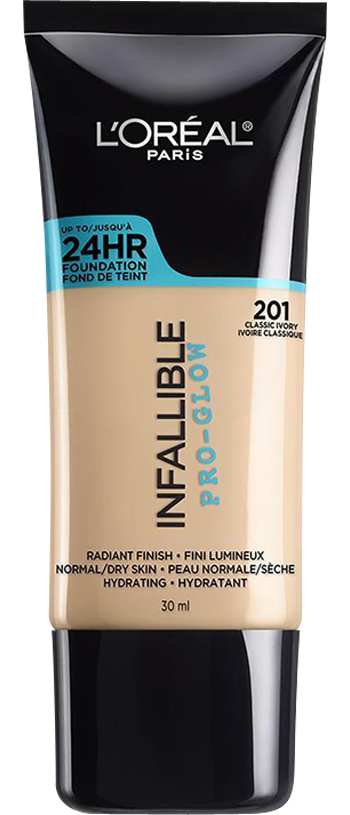 L'ORÉAL PARIS Infallible Pro-Glow Foundation, 201 Classic Ivory, 1 fl. oz.