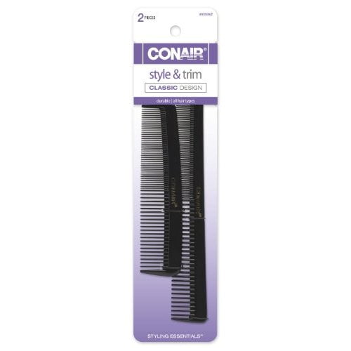 CONAIR Smooth & Style Hard Rubber Pocket and Barber Comb, 2 count