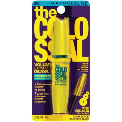 MAYBELLINE New York The Colossal Washable Mascara, 230 Glam Black, 0.31 oz