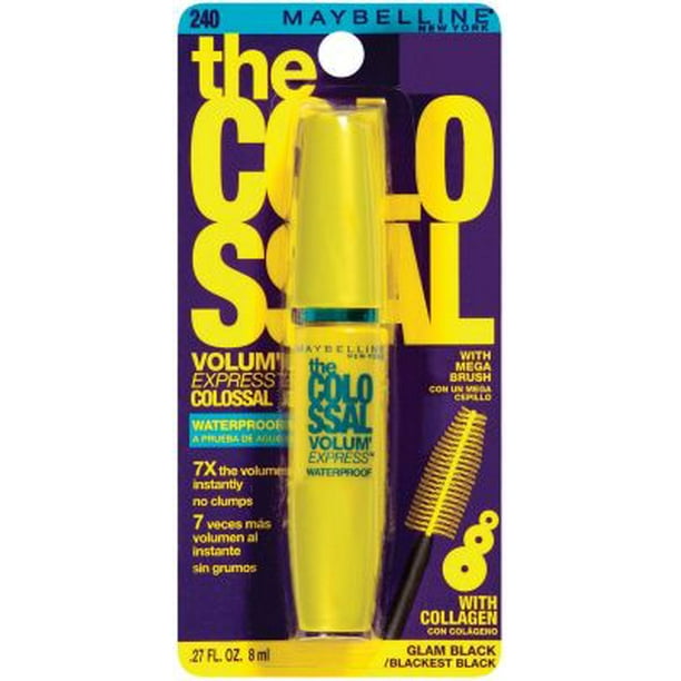 MAYBELLINE New York The Colossal Waterproof Mascara, 240 Glam Black, 0.27 oz