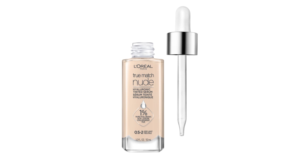 L'ORÉAL PARIS True Match Hyaluronic Tinted Serum Foundation Skincare Hybrid, 0.5-2 Very Light, 1 fl oz