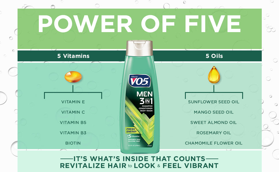 VO5 MENS 3IN1 FRESH ENERGY SHAM 12.5OZ
