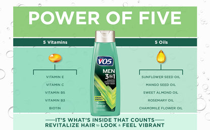 VO5 MENS 3IN1 FRESH ENERGY SHAM 12.5OZ