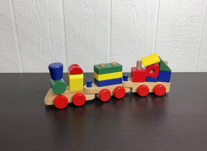 Melissa & Doug Wooden Stacking Train Learning Toy Vehicle