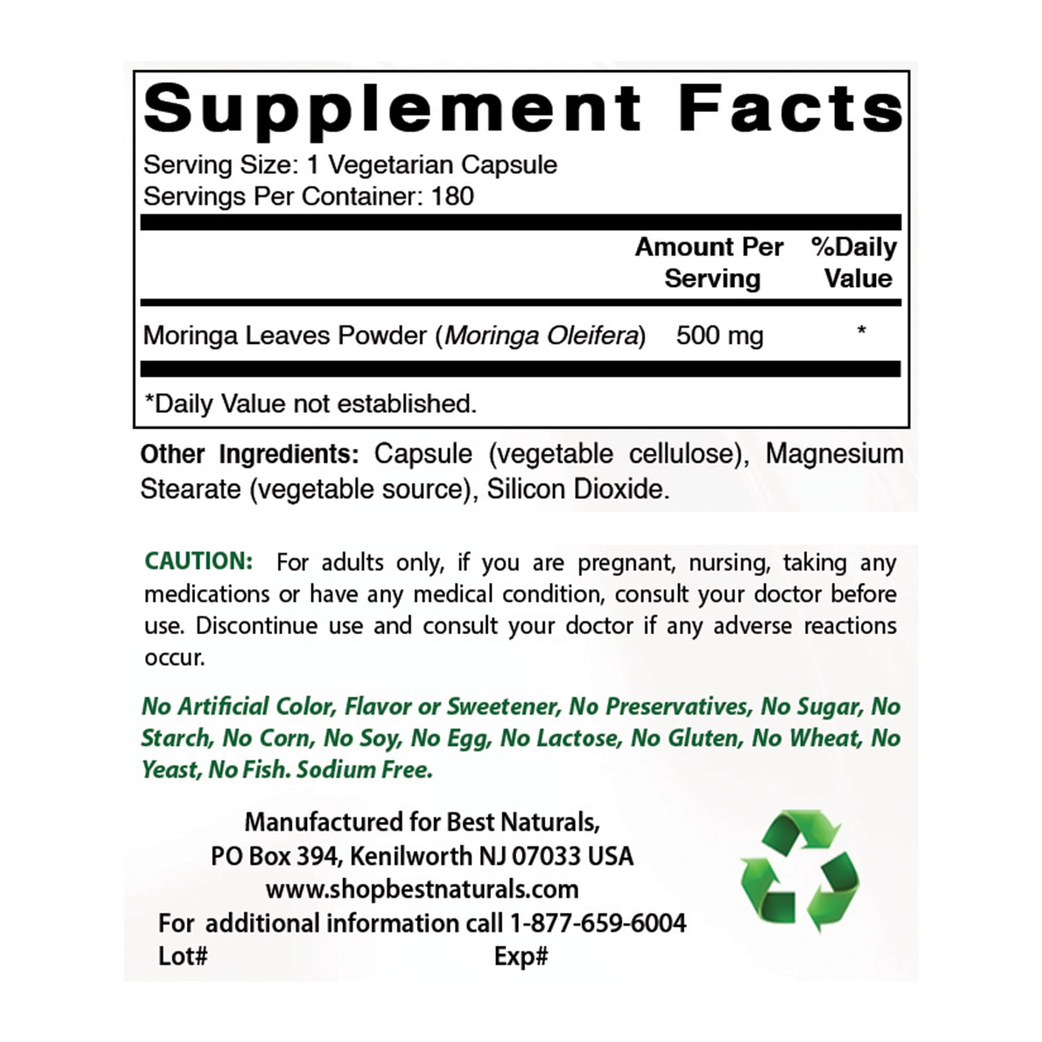MORINGA CP 500MG 60 IMM SPT