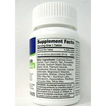 FERROUS GLUC 324 MG TAB 1000