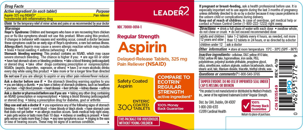 LDR ASPIRIN TB 325MG 300 EC DR RS