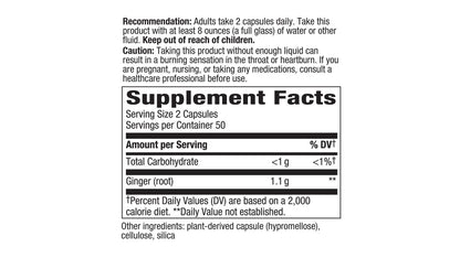 NWY GINGER ROOT CP 550MG 100