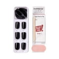 KISS imPRESS Color Press-On Fake Nails, Squoval Shaped - All Black