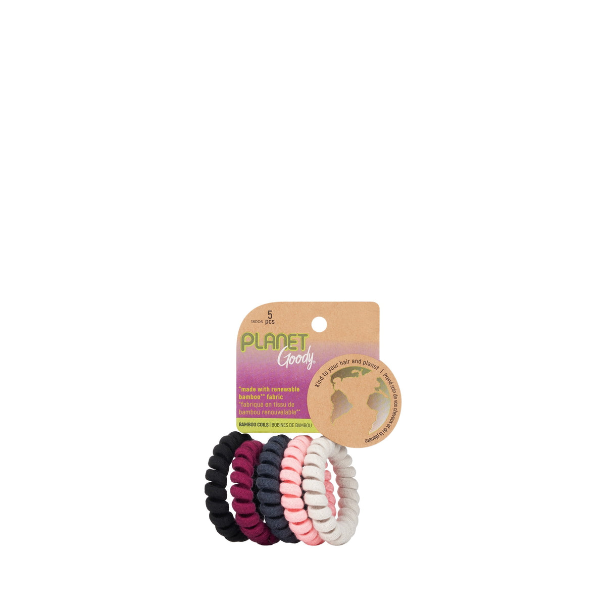 Goody Planet Thin Satin Scrunchie - Assorted Neutrals, 5 count