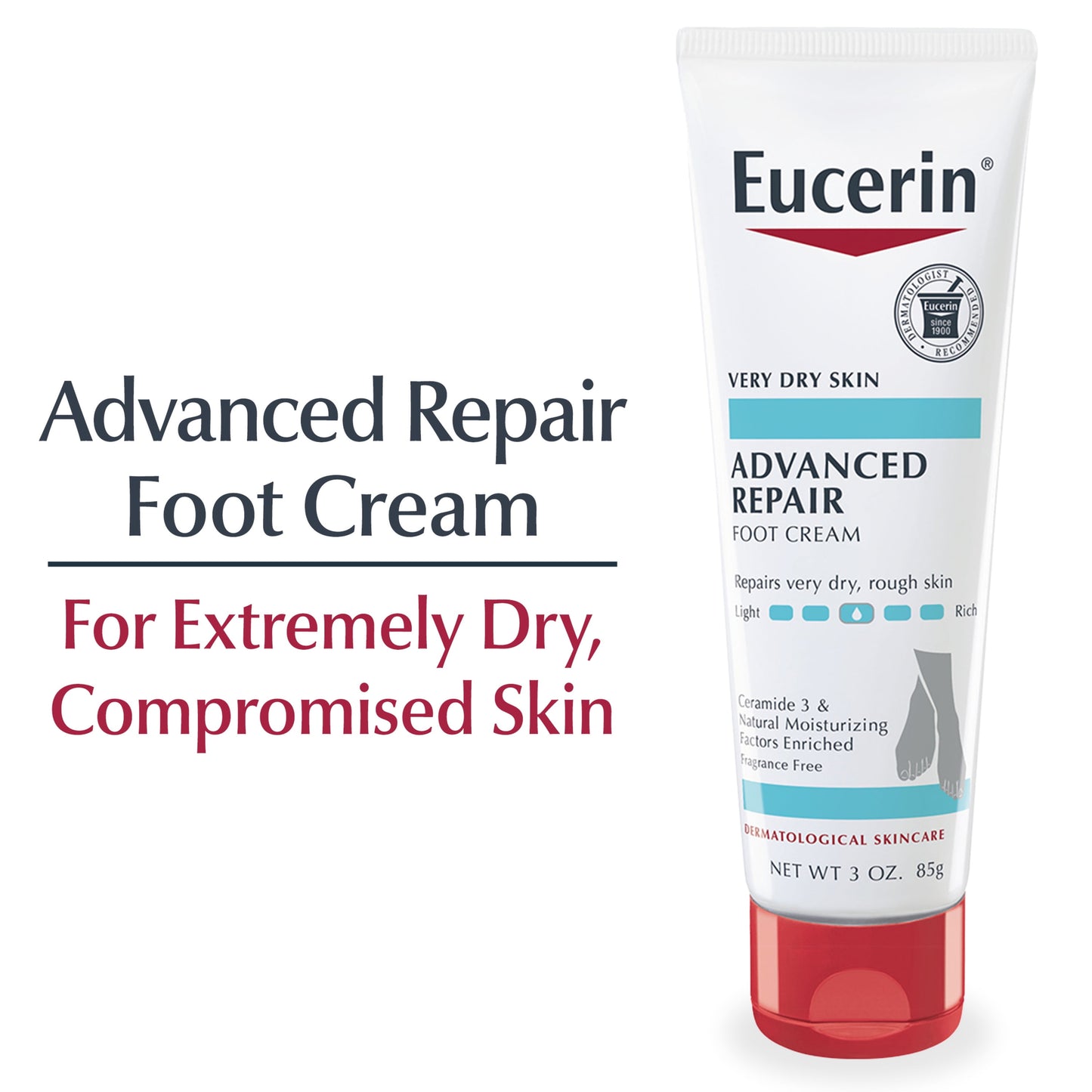 Eucerin Cream Advanced Repair Foot 3oz Tube