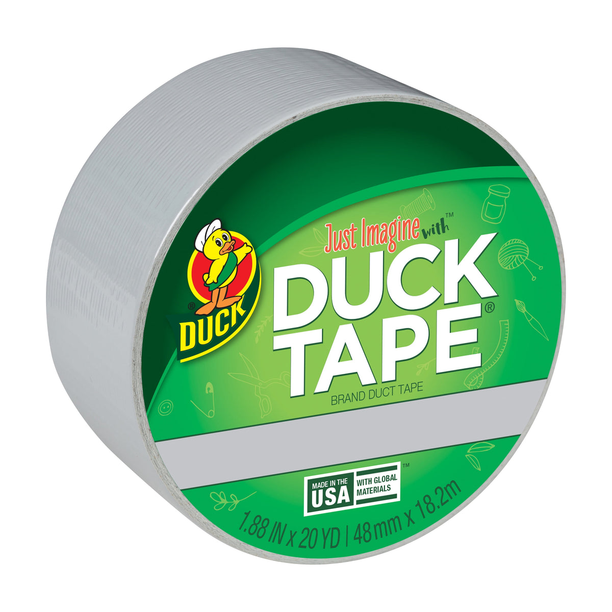 DUCK Color Duct Tape - White, 1.88" x 20 yds